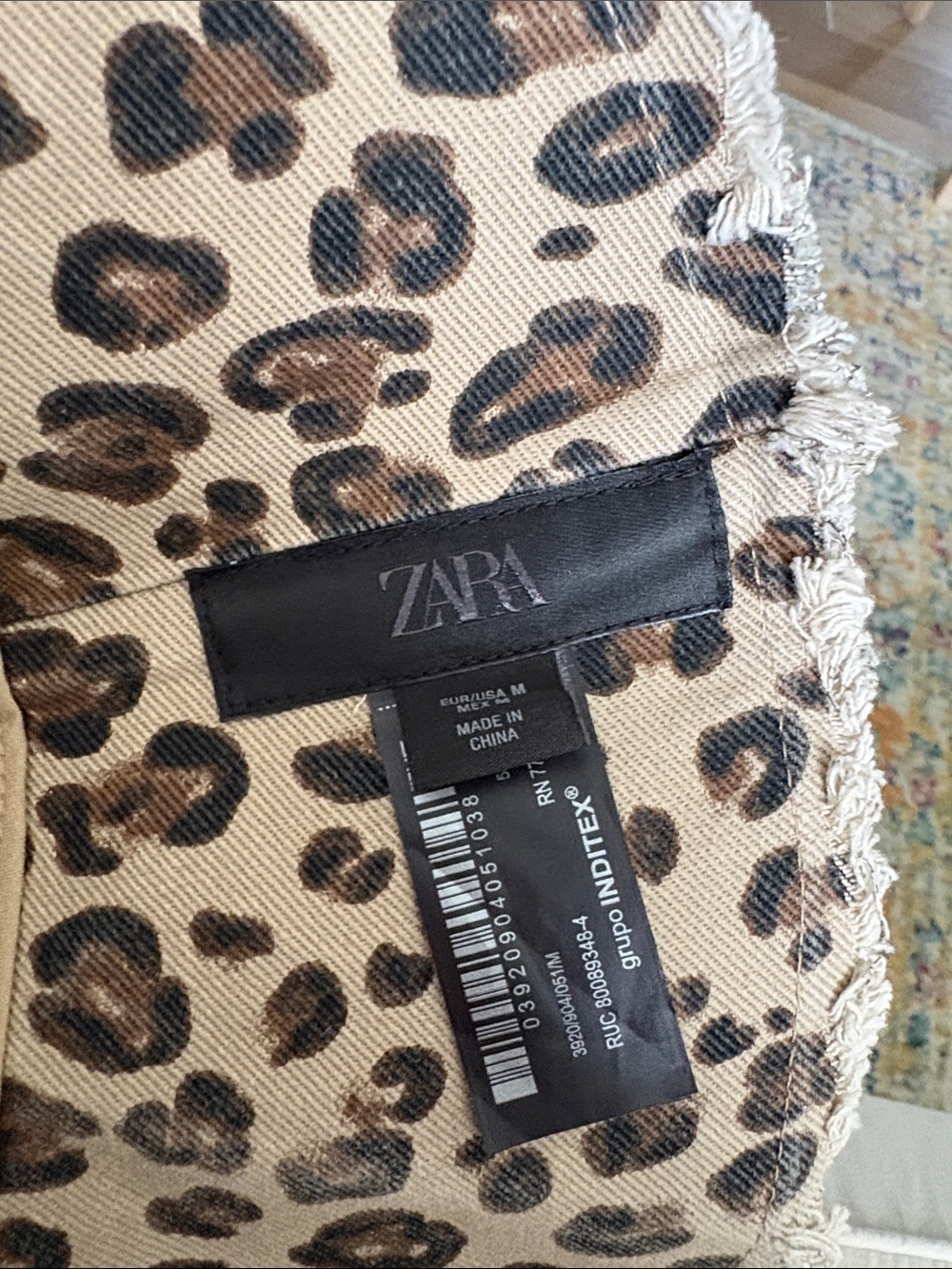 Zara Leopard Print Wide-Brim Sun Hat - Brown & Black - Picture 2 of 2